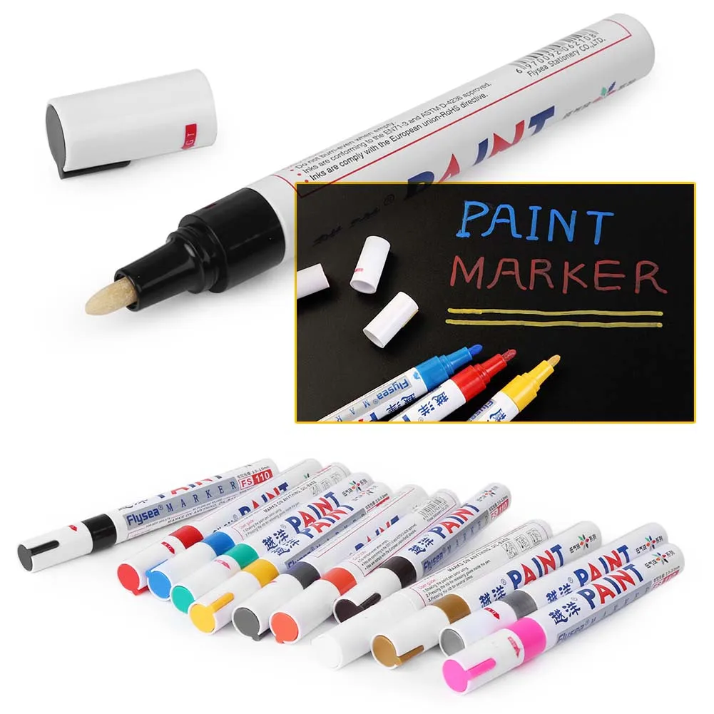 12 Colors Car Wasserdichte Marker Pen Permanent Gummi Autoreifen Lackstift Bunte Marker Stift Tire Tread Rubber Metal Access