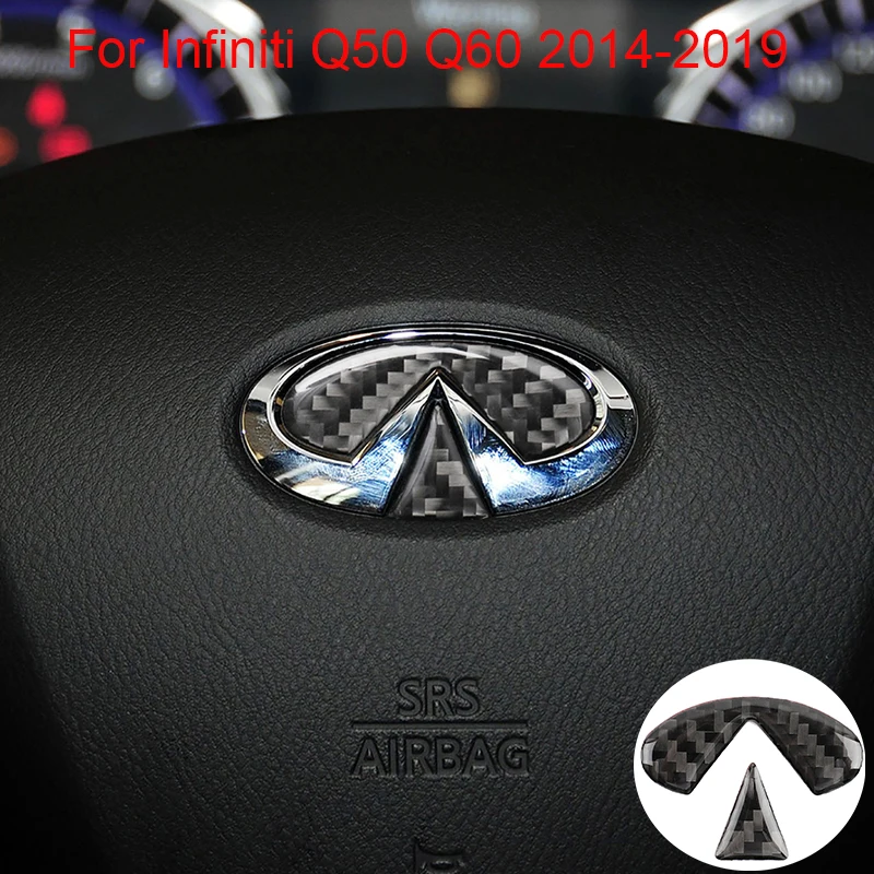 Наклейка на руль Infiniti Q50 Q60 2014 2019 1 пара логотип салона автомобиля из углеродного
