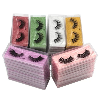 

wholesale eye lashes mink bulk 20/30/50/100 pcs natural false eyelashes set dramatic 3d wispy fake lashes fluffy long