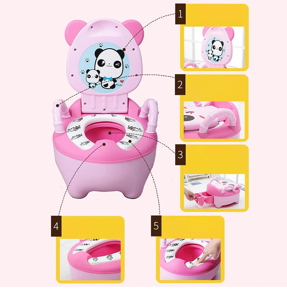 Baby Potty For Children Boys Toilet Seat Baby Potty Training Girls Portable Toilet Bedpan Comfortable Backrest Cartoon Pots