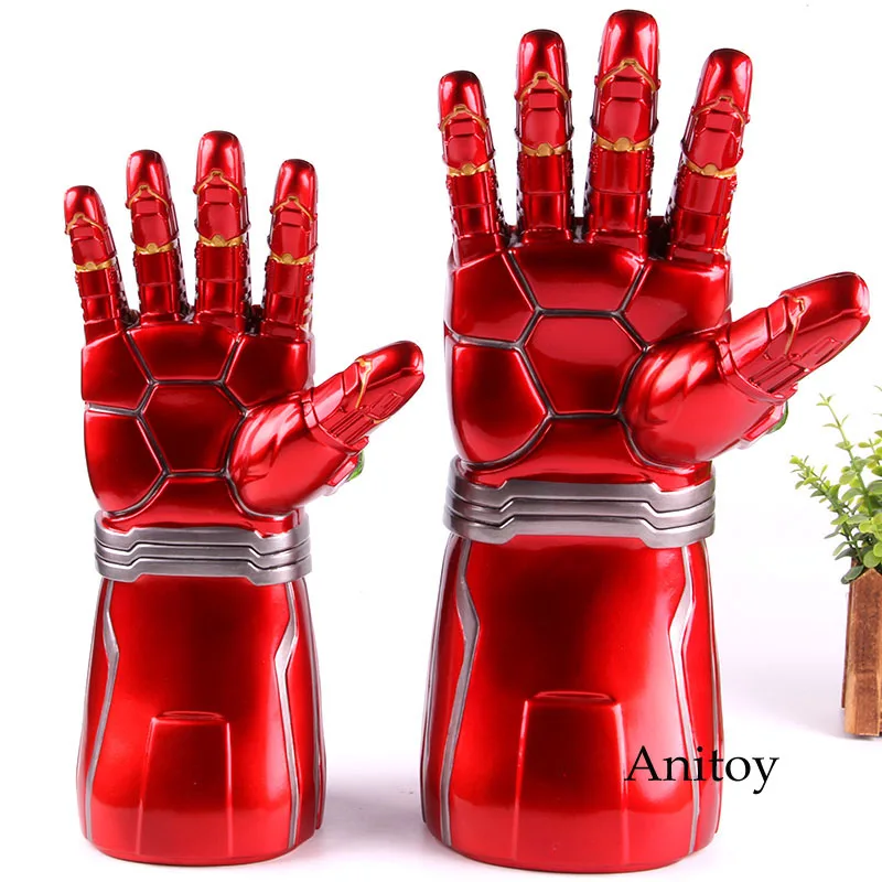 Мстители Endgame Железный человек Nano Infinity War Косплей рукавица со светодиодный светильник перчатки Marvel фигурка ПВХ коллекционная игрушка