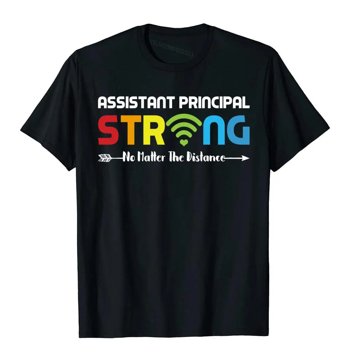 Assistant Principal Strong No Matter Wifi The Distance Funny Long Sleeve T-Shirt__B8186black