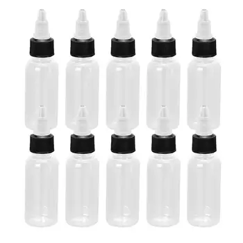 

10pcs Empty 30ML Plastic Tattoo Bottle Box Case Holder Glue Oil Refillable Bottles Travel Portable Makeup Container