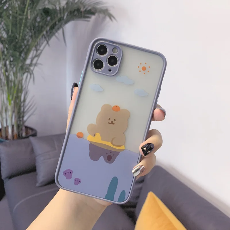 Плавательный медведь мобильный телефон чехол подходит для iPhone11 12Pro Max мини X XR XSMax 8