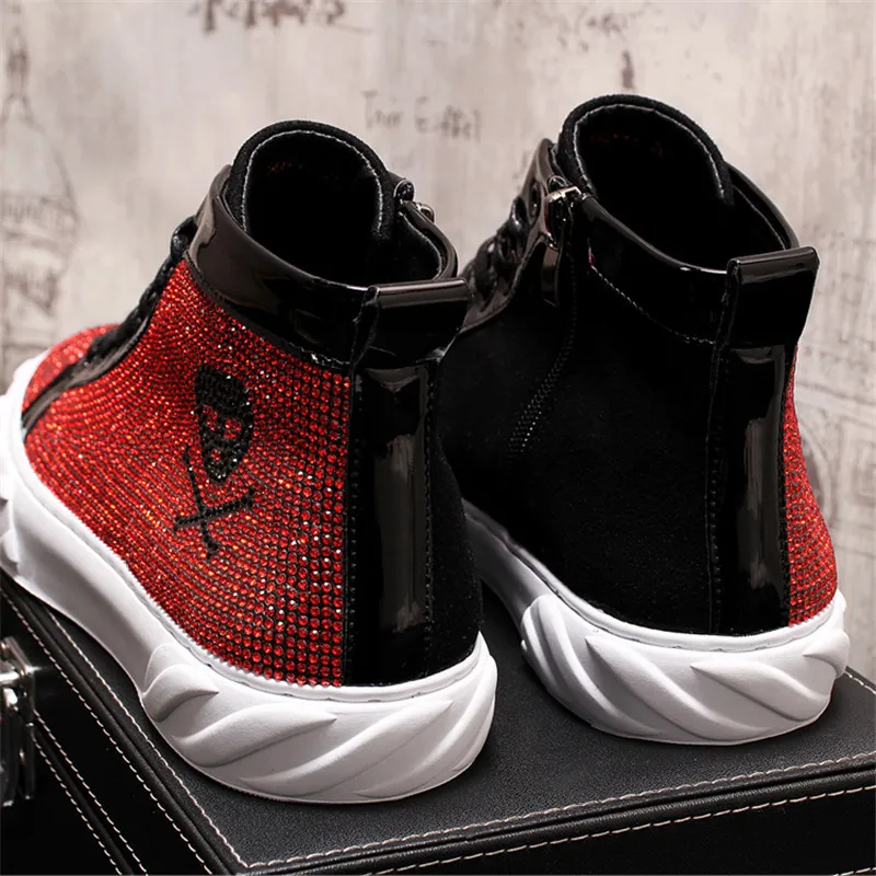 Zapatos De Hombre/обувь на массивном каблуке с украшением в виде черепа; модная мужская обувь; Chaussures Homme Lux 4#15/15E50