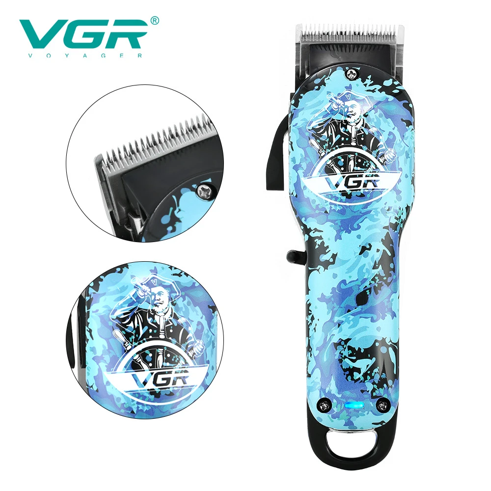 Vgr 066バリカンプロのパーソナルケアオイルヘッドエレクトリックブルー落書き坊主頭男性バリカンvgr V066 バリカン Aliexpress