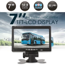 7 "HD מסך רכב צג USB TF כרטיס נגן וידאו עבור הפוך Rearview המצלמה DVD אבטחת צג חניה סיוע