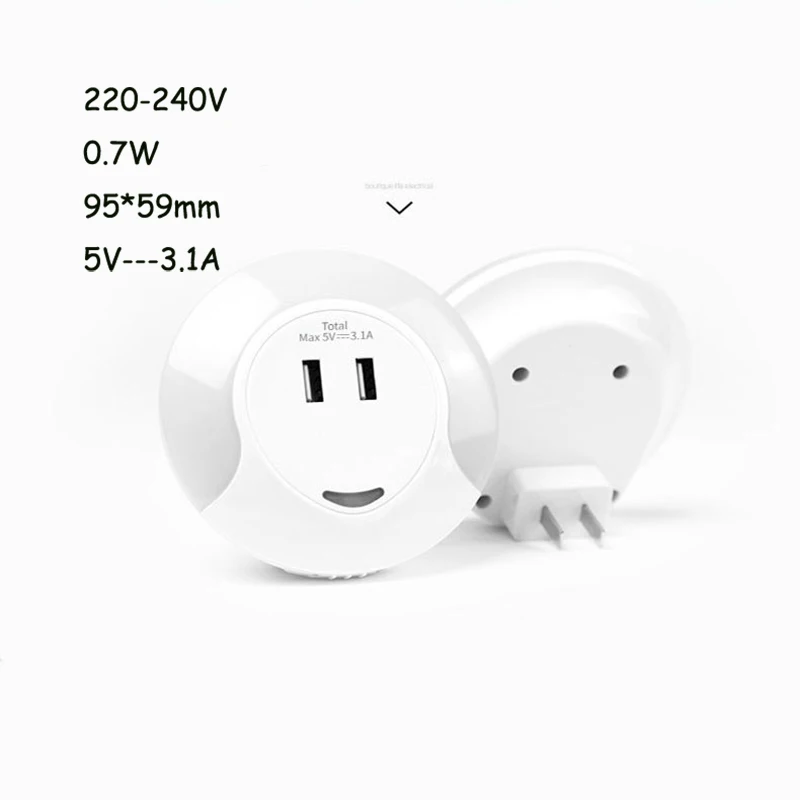 LED night light plug-in light control creative novelty night light USB charger bedside light night light
