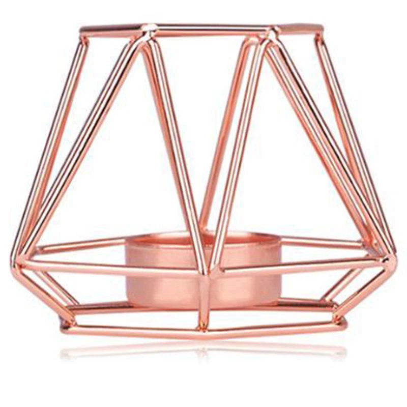 

Nordic Romantic Dinner Candle Holders Geometric Candlestick Iron Candle Holder For Wedding Party Home Decor Accessories Table We