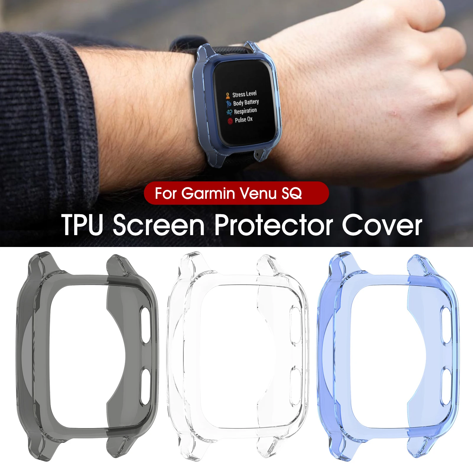 Étui de protection intelligent pour montre de sport Garmin venus SQ, cadre  de montre de sport, coque de protection anti-rayures, accessoires -  AliExpress