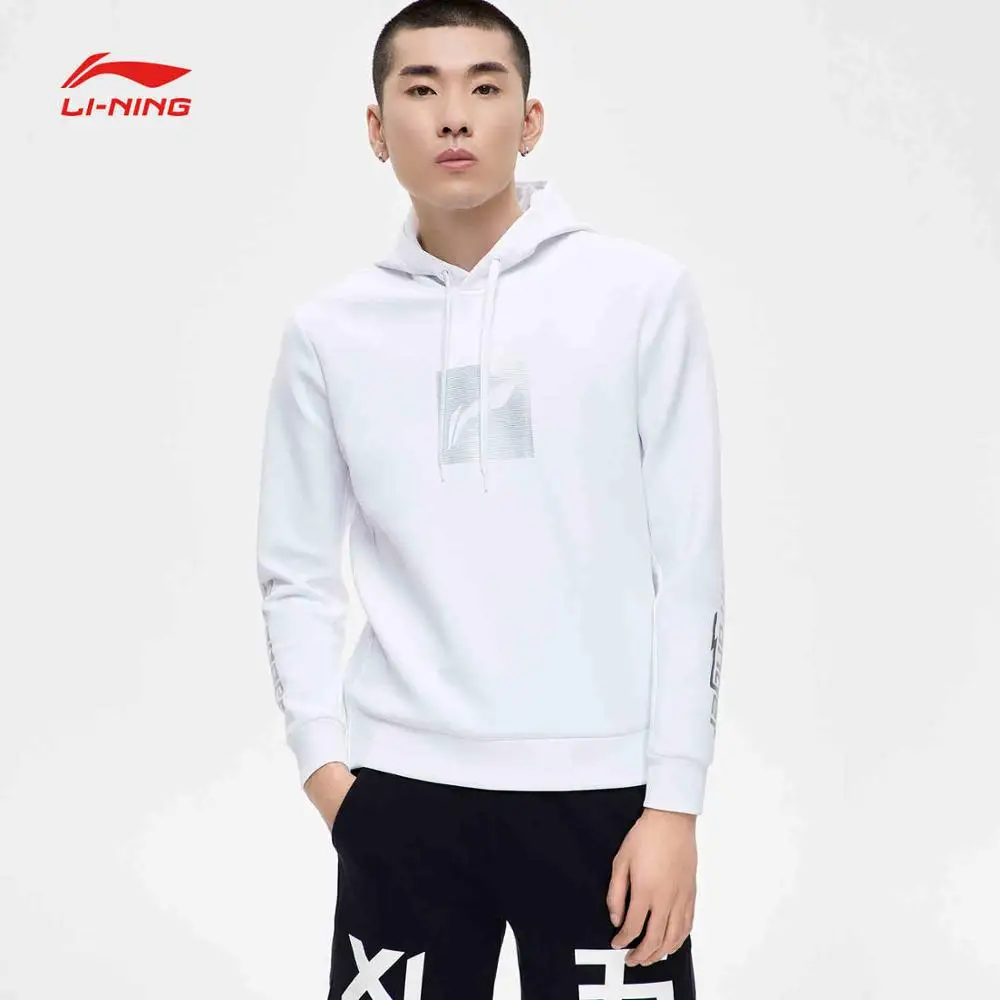 Li-Ning Мужская Спортивная толстовка с капюшоном, обычная посадка, 92% полиэстер, 8% спандекс, комфортный спортивный свитер с подкладкой из интерлока, AWDN983 COND18