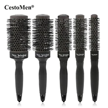 CestoMen Профессиональная парикмахерская круглая щетка, Керамическая ионная расческа для волос, сухая укладка, 5 размеров, нано термо щетка для волос, меняющая цвет