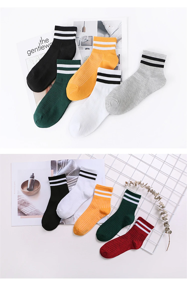 New High Quality Women Girls Socks Casual Striped Candy Colors Cotton Comfortable Short Sock Fashion Female Funny Socks