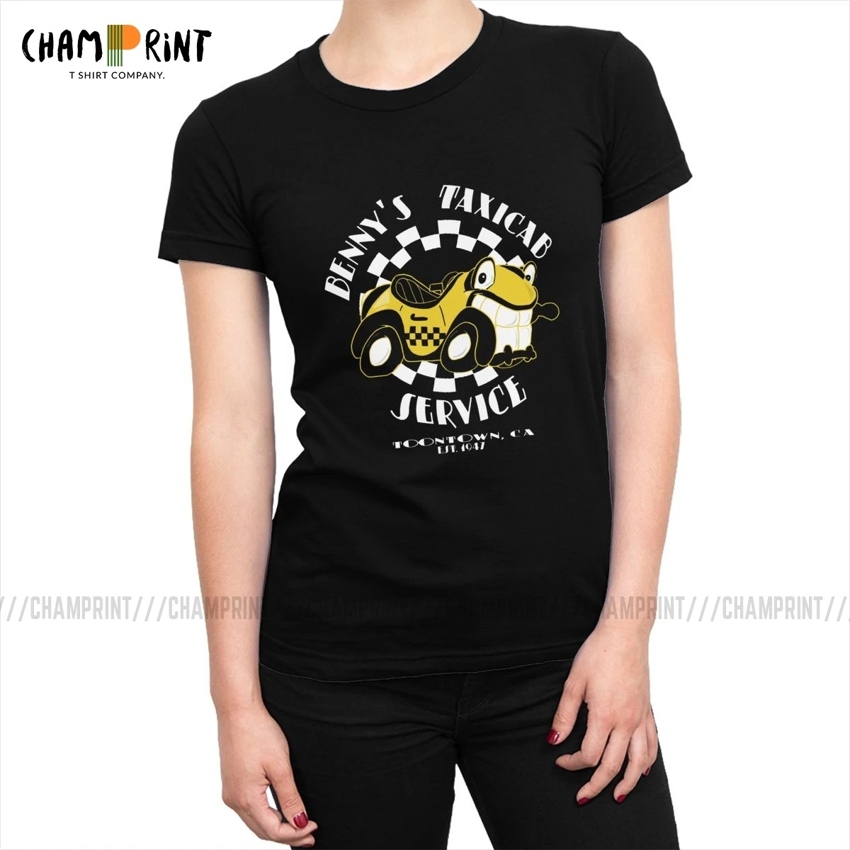 Women's Benny's Taxicab Service T-shirts Who Framed Roger Rabbit T Shirt Aesthetic Tops Tees Round Neck Hipster Female Clothes |