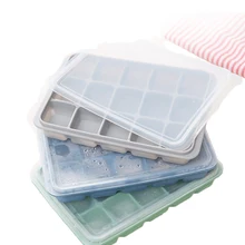 18,5*13*3 см 15 сеточная силиконовая форма для льда с крышкой, форма для изготовления кубиков льда, кухонные инструменты для дома, экологически безопасный кубик льда