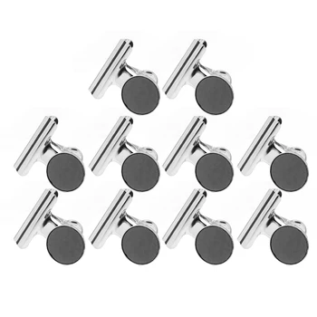 

10 Pcs Magnetic Clips Practical Stainless Steel Portable Magnet Clamp Refrigerator Stickers Photo Clips for Office Home