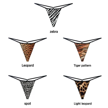 

Moxeay 5 Pieces/Pack Leopard Seamless T-back G String Woman Low Waist leopard G Thong Panties Lingerie Tanga Underwear S M L XL