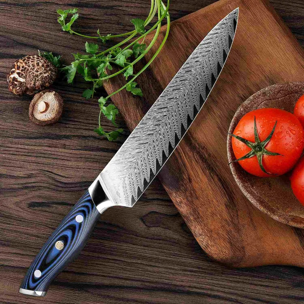 XITUO Pro Нож шеф повара японский Дамаск AUS10 стальной кухонный нож Santoku для нарезки