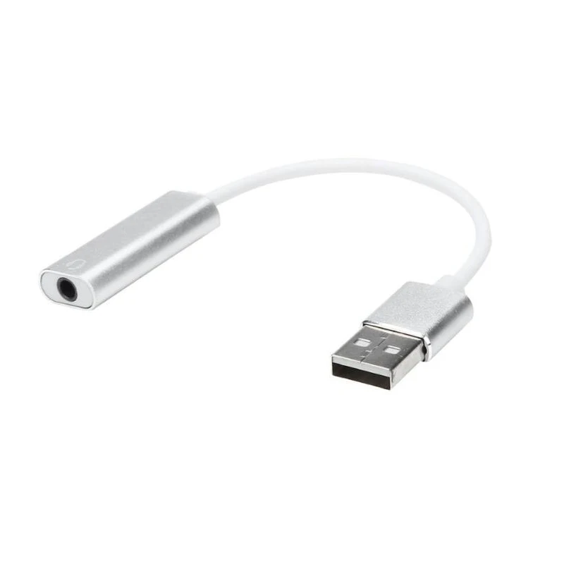 HIFI Magic 7.1CH Внешний USB на 3,5 мм разъем USB звуковая карта Аудио Адаптер гарнитура динамик микрофон для Macbook компьютер ноутбук - Цвет: Silver
