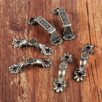 10pcslot Mini Handles Antique Bronze Knobs Vintage Pull with screws Drawer Cabinet Bookcase Kitchen Furniture Hardware Alloy