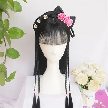 

WEILAI Wigs For Women Ancient Costume Han Dynasty Ancient Style Wig Versatile Daily Used Braided Wigs Synthetic Wig Stylish Wig