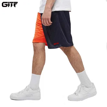

men Fitness Two-color stitching Gym Shorts Mens Mesh Quick drying Running Shorts Male Jogger Workout Beach sport shorts men