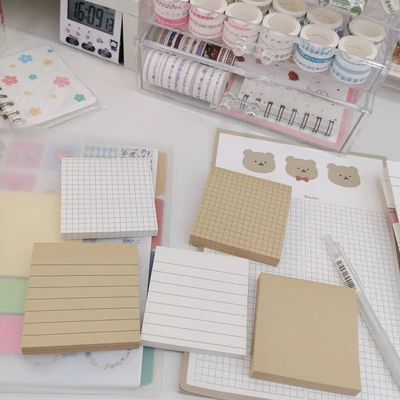 

ALLTU On page 80 Adhesive tear-off office cowhide notepad grid grid white large small marker hand message paper