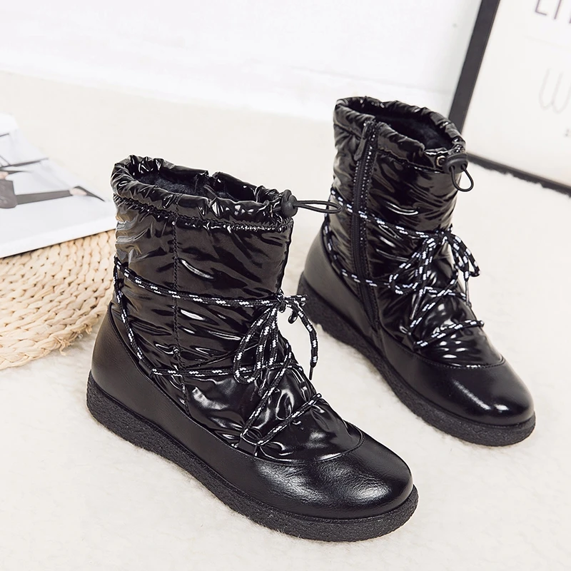 

2019 women boots waterproof winter shoes Women snow boots With Plush Botas Mujer Plus Size 43 Boots Winter Female