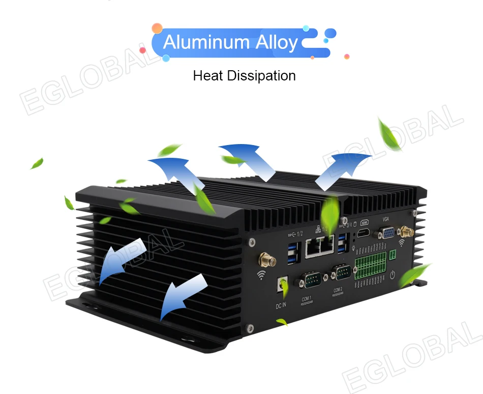 Новый промышленный мини-ПК без вентилятора i5 8250U i7 7500U 2 * DDR4 2 * Lans настольный компьютер Win10 Linux 2 * COM GPIO 4G SIM VGA HDMI WiFi