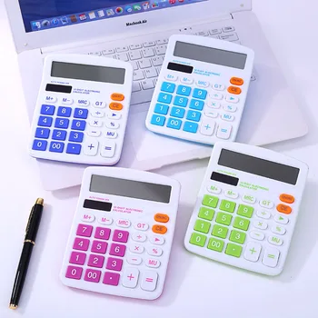 

Desktop Office Accounting Calculator Portable 12 Digit Battery Calculators Large Display Colorful Computer Electronic Calculator