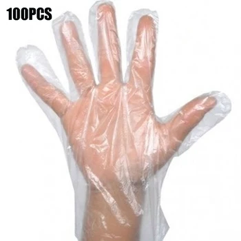 

100Pcs Disposable Gloves Dust-proof Safety Gloves Food Multi-Purpose Cleaning Transparent Protect Polythene Gloves Toiletry Kits