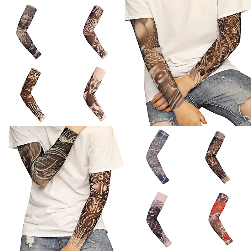 

1PC Breathable 3D Tattoo UV Protection Arm Sleeve Arm Warmers Cycling Sun Protective Covers Quick Dry Summer Cooling Sleeves