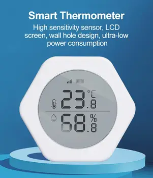 

ZigBee Temperature and Humidity Sensor With LCD Screen Display working with TuYa ZigBee Hub, Battery Powered Smart Life