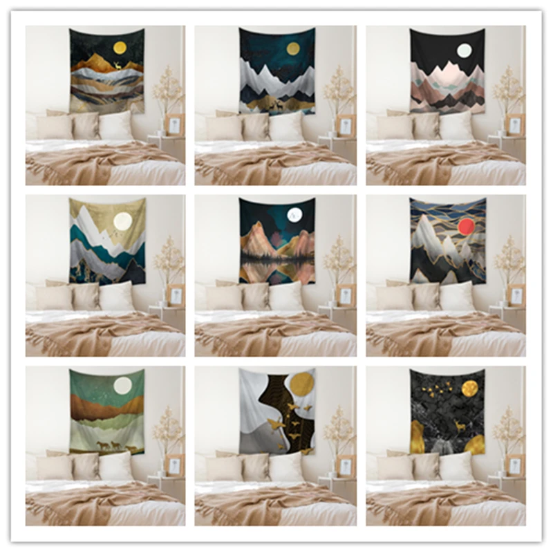 

Mountain Printed Polyester Wall Hanging Tapestry Room Decorative Wall Tapestry Carpet Beach Towel Rectangle Tablecloth