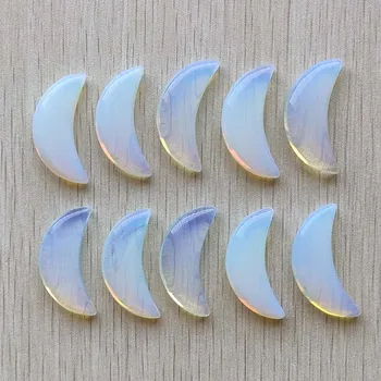 

2020 new Fashion opal stone moon shape no hole pendants for jewelry accessories making Wholesale 10pcs/lot free shipping