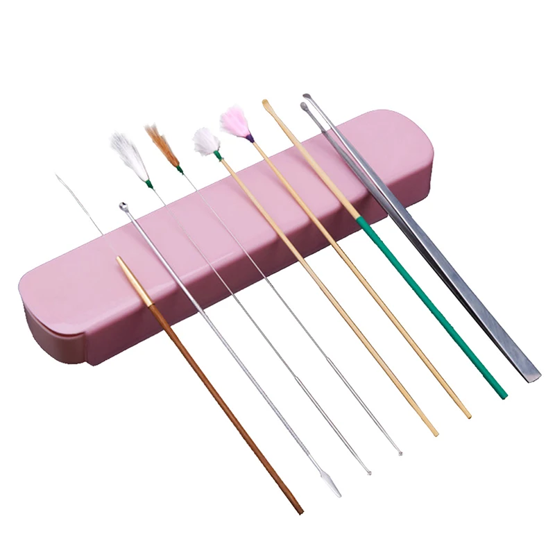 1/6/7/8pcs Ear Wax Pickers Stainless Steel Earpick Wax Remover Curette Ear Pick Cleaner Ear Cleaner Spoon Care Ear Clean Tool