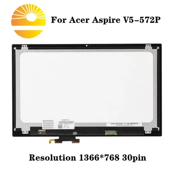 

15.6" HD 1366768 Touch Digitizer LCD Screen Replacement Assembly 30pins eDP for Acer Aspire V5-552P V5-572P V5-573P V5-552P-X440
