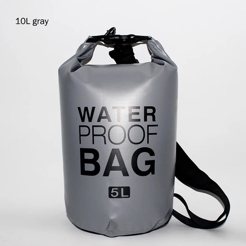 10L gray Открытый Портативный рафтинг Дайвинг Водонепроницаемая сумка мешок ПВХ водонепроницаемая складная сумка для хранения плавательных принадлежностей океан рюкзак для треккинга путешествия - Цвет: 10L gray