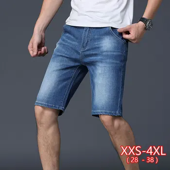 

Men High Waist Jean Shorts Korean Casual Spring And Summer Plus Size Large Stretch Straight Slim Namle Denim Short 38 36