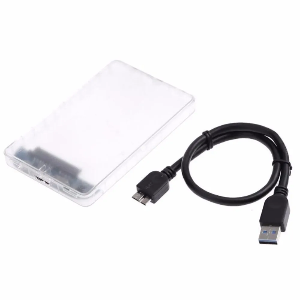 2.5" USB 3.0 SATA Hd Box SSD HDD Hard Disk Drive External HDD Enclosure Transparent Case Tool Free Support 3TB UASP Protocol