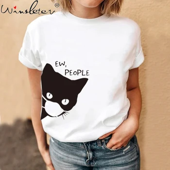 

2020 T Shirts Lover Fashion Print Vogue Cats Funny Graphic Tshirts Casual Tops Harajuku Tees Male/Female T shirts Cotton T07503B