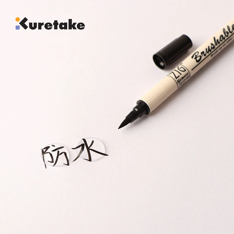 Kuretake ZIG Watercolor Brush Marker Deep Shallow Dual Soft Tips Two-color Brush Red/Blue/Green/Purple/Brown/Yellow Series 7700