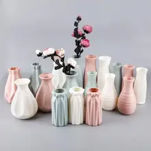Пластиковая Цветочная ваза для украшения интерьера белая имитация керамической вазы Украшение цветочный горшок в скандинавском стиле Цветочная корзина-ваза