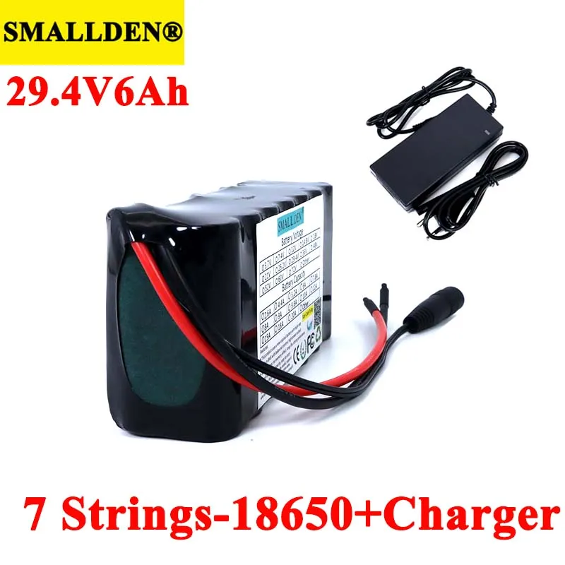 

24V 6Ah 7S2P 18650 li-ion Rechargeable battery pack 29.4v 6000mAh electric bicycle moped Balancing scooter+ 29.4V 1A Charger