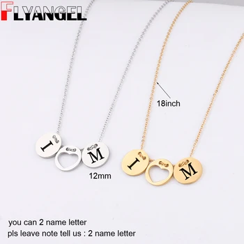 

FLYANGEL Personalized Two Name Letter Necklace Jewelry Stainless Steel Letter Necklace For Lover Couples Memorial Gifts