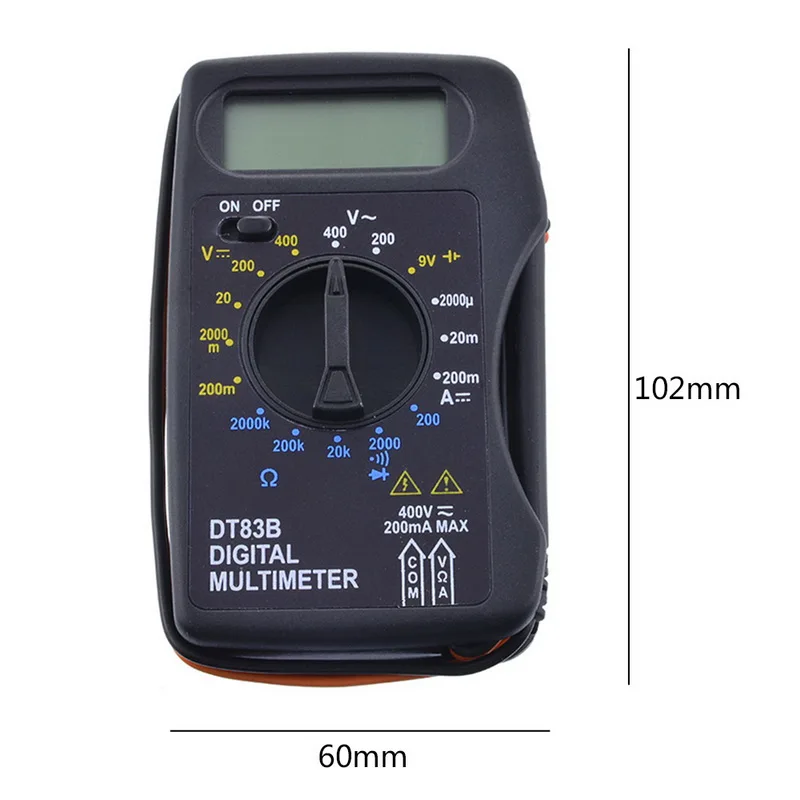 Junejour M300/DT83B ручной наконечник тестовый er с проводом ручка кабель черный Универсальный цифровой мультиметр тестовый мультиметр - Цвет: DT83B