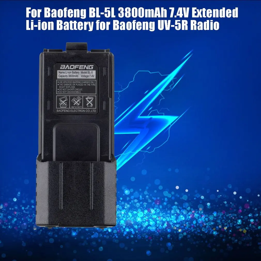 For Baofeng Pofung BL-5L 3800mAh 7.4V Extended Li-ion Battery for UV-5R Radio Rechargerable Batteries