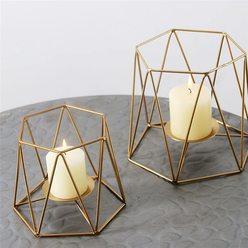 

New Wall Sconce Matching Steel Small Tealight Candle Holders Geometric Candlestick Nordic Minimalist Style Ornaments