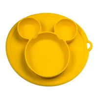 Plate for Kids with Silicone Baby Bowl Suction BPA Free Feeding Baby Tableware Children Dining Dishes