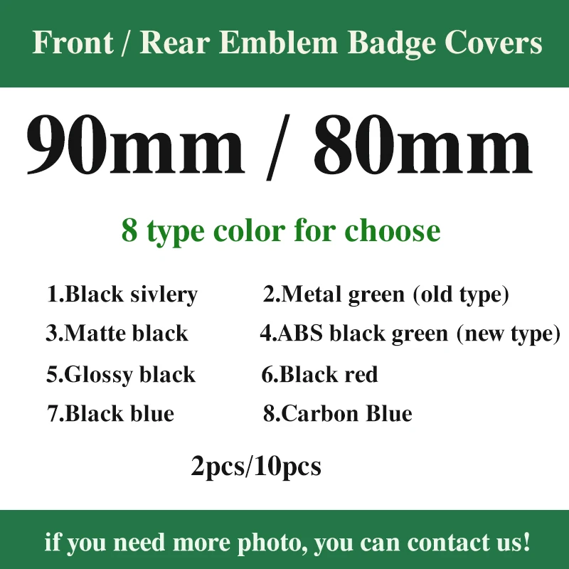 

HOT 90mm/80mm Car Styling Front Hood Emblem Bonnet Badge Trunk Boot Caps Accessory Green/Blue/Carbon/Glosss/Red/Matte/Black